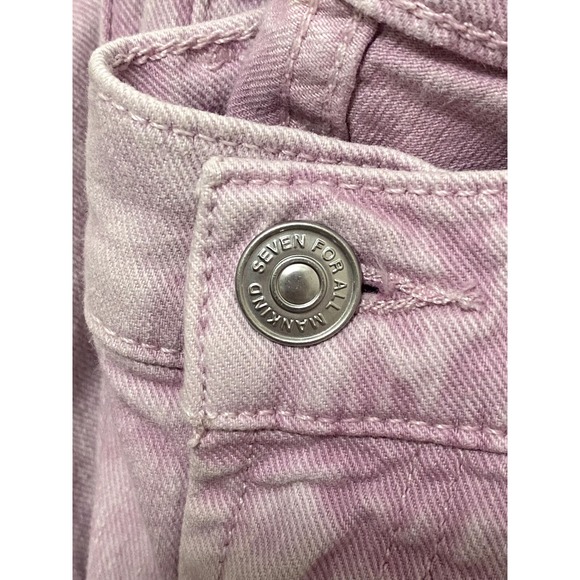 SEVEN FOR ALL MANKIND Jeans Womens 26 Pink High Waist High Rise Cropped Straight - Picture 12 of 14